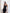 Black corset top and high-slit maxi skirt set – crepe fabric, side profile