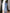 Sky-blue collarless gold-button single-breasted two-piece – crepe fabric, back view
