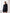 Black High Neck Double-Breasted Blazer Dress – crepe material, back view