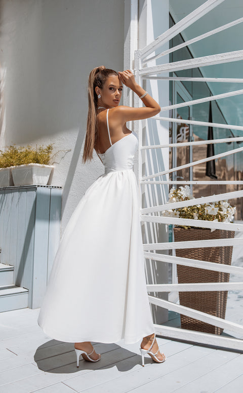 Elsamilu Sweetheart Cutout Pleated Dress