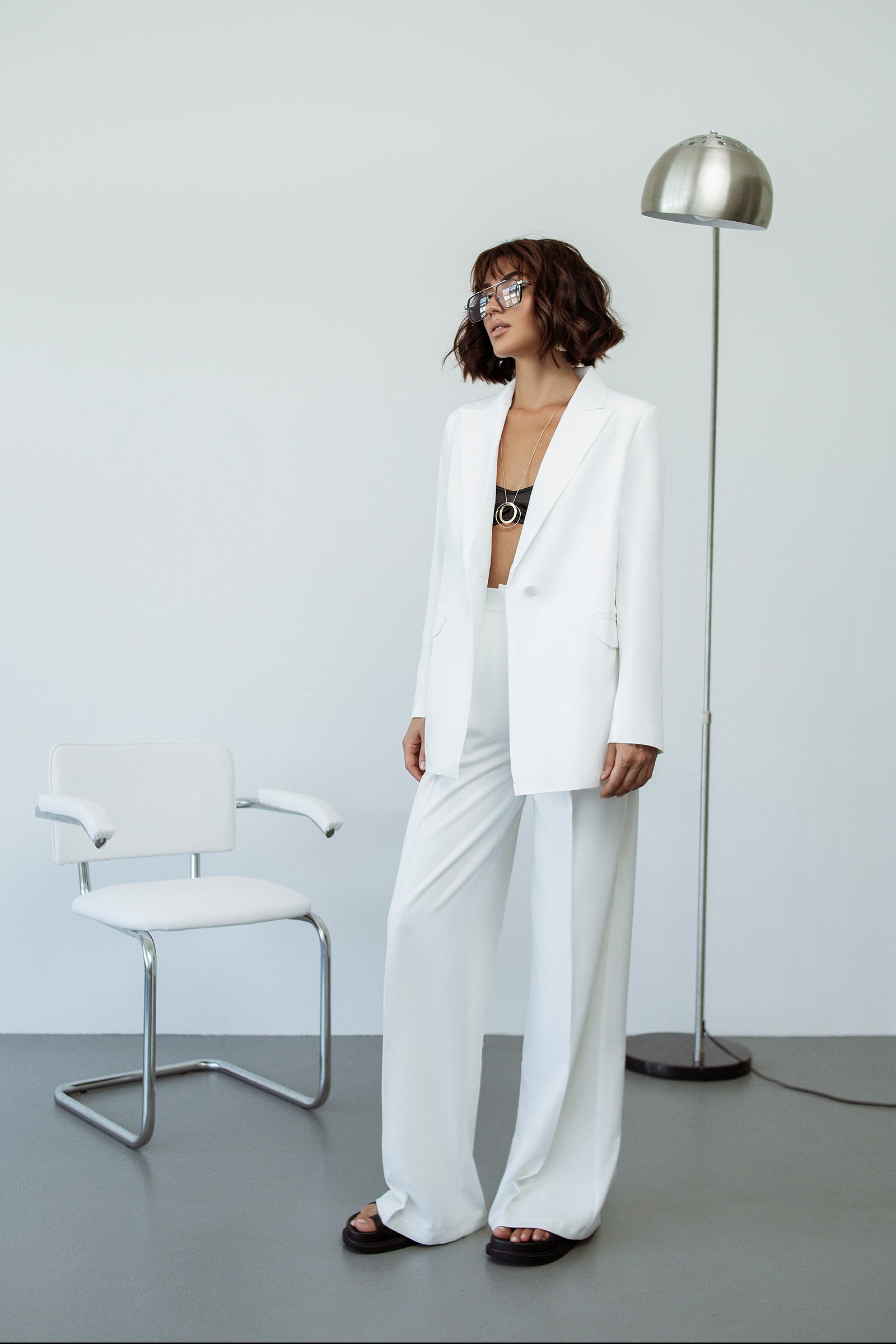 White Single-Breasted Suits 2-Piece