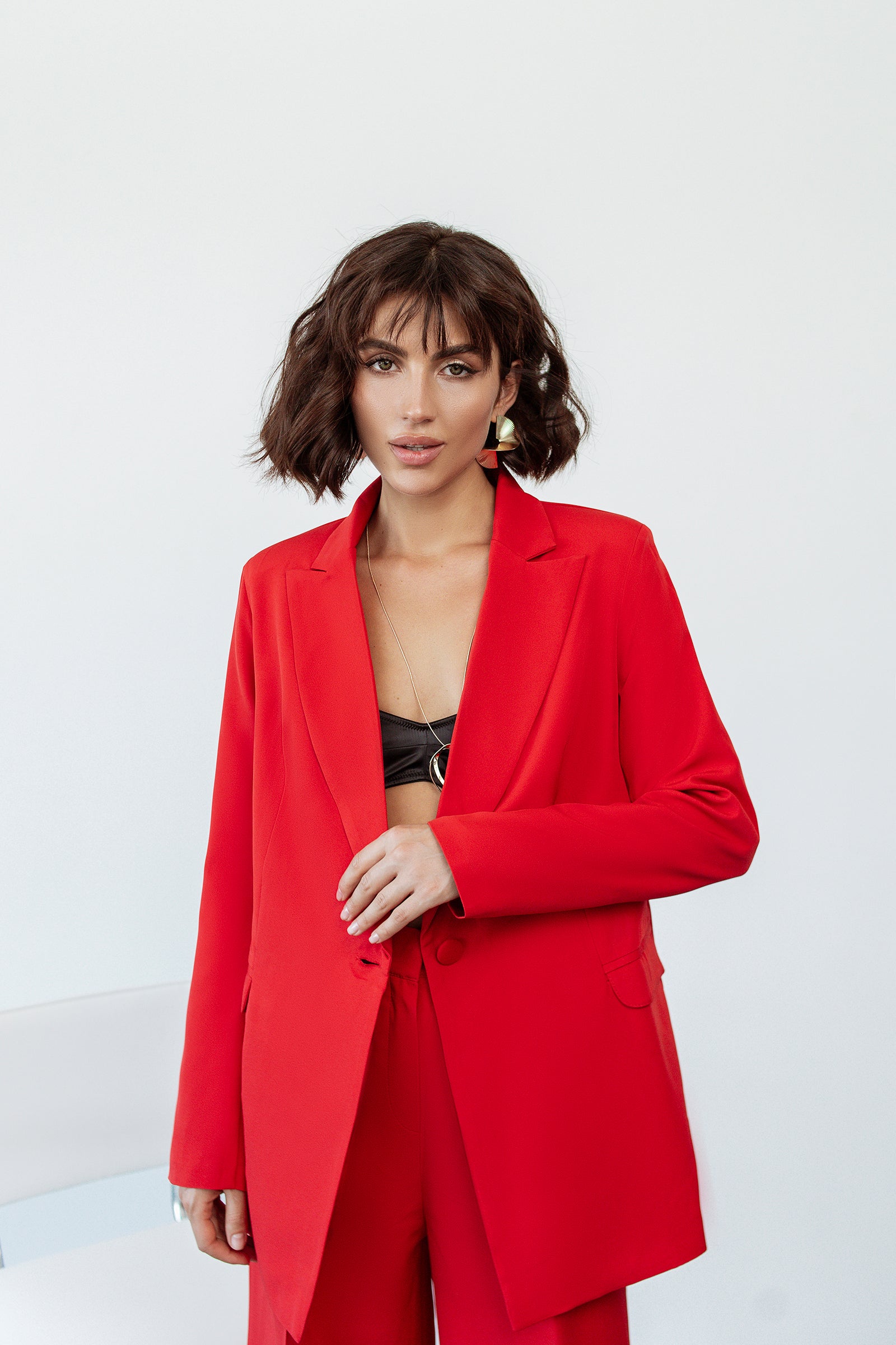 Red Single-Breasted Suits 2-Piece