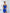 Blue Strapless V-neck Asymmetric Mini Dress - back view | ELAGIA