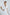 White Puff-Sleeve Belted Midi Dress - close-up detail | ELAGIA