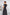 Elara Black Square-Neck Puff-Sleeve Chiffon Maxi Dress - back view | ELAGIA