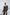 Black Square Neck Puff-Sleeve Midi Dress - close-up detail | ELAGIA