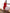 Red Keyhole Cut-Out Long-Sleeve Midi – Crepe fabric, front view showing keyhole neckline