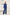 Navy Striped Scarf-Neck Single-Breasted Suit 2-Piece - view 6 | ELAGIA