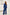 Navy Striped Scarf-Neck Single-Breasted Suit 2-Piece - view 7 | ELAGIA