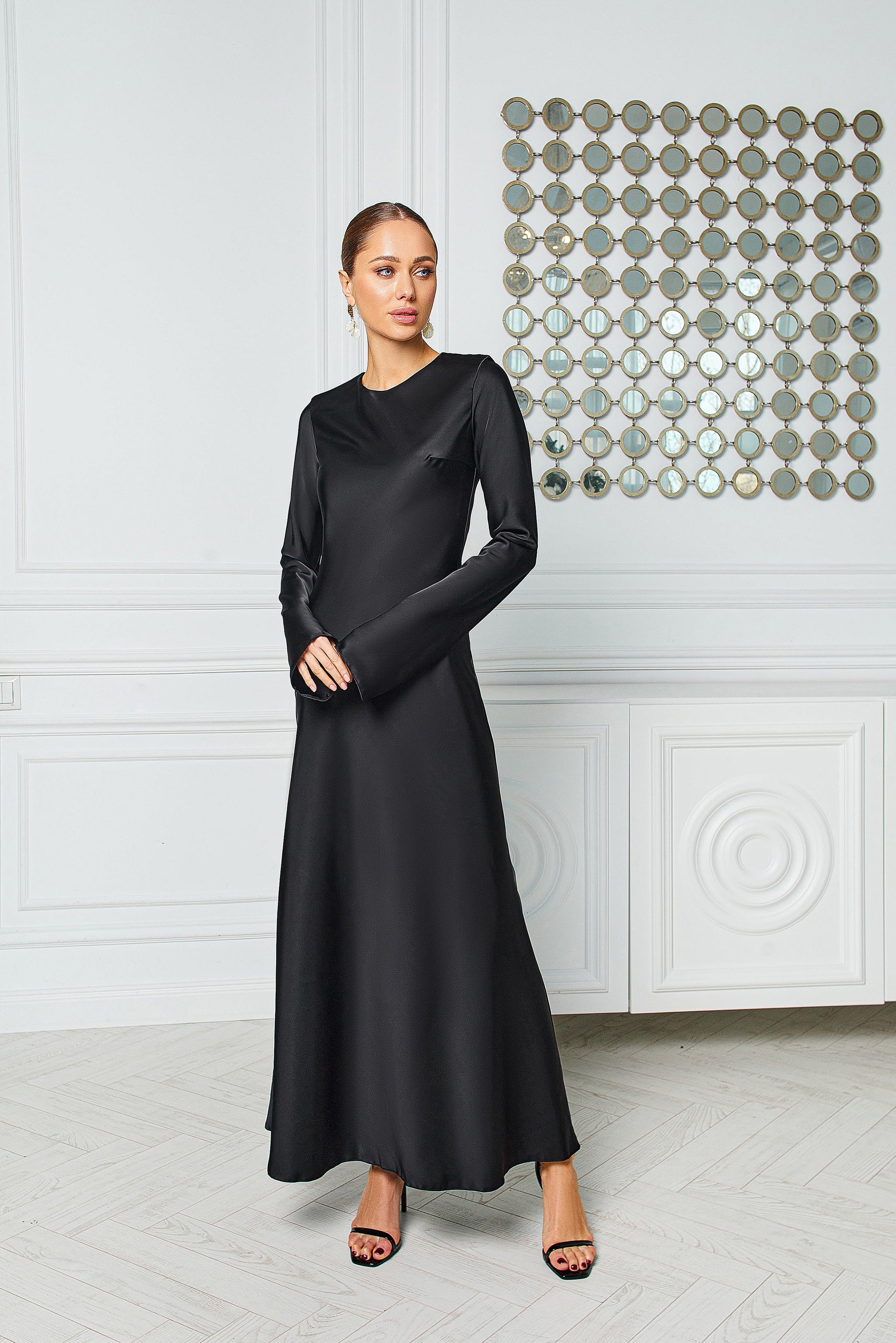 Alexandrie Long Caftan Dress - Black main image 0