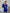 Blue Square Neck Long Sleeve Mini Dress - view 6 | ELAGIA