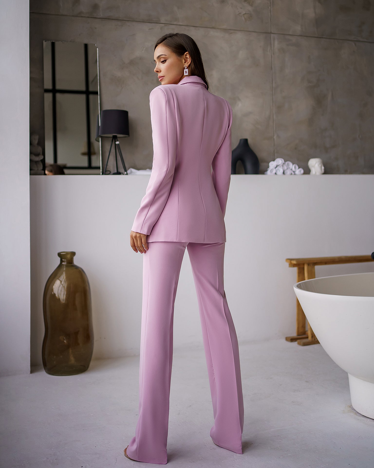 Dusty Pink Single-Breasted Suit 2-Piece