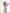 ELAGIA Lavender Puff-Sleeve Midi Dress - side angle of 3 piece women's suit inspired lavender dress