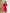 ELAGIA Crimson Silk Long Sleeve Ruched Mini Dress - front view of red silk dress with ruched detailing
