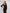 ELAGIA black square neck puff-sleeve midi dress three-quarter view - 3 piece women's suit purple business suit women