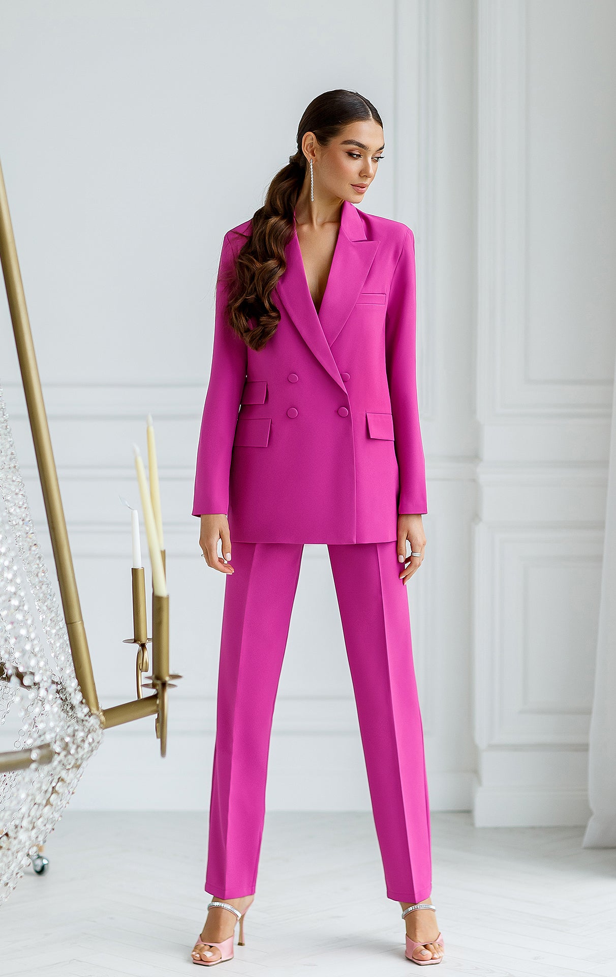 Purple Double-Breasted Suit 2-Piece