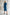 ELAGIA navy silk belted midi dress front view - 3 piece women's suit inspired professional styling