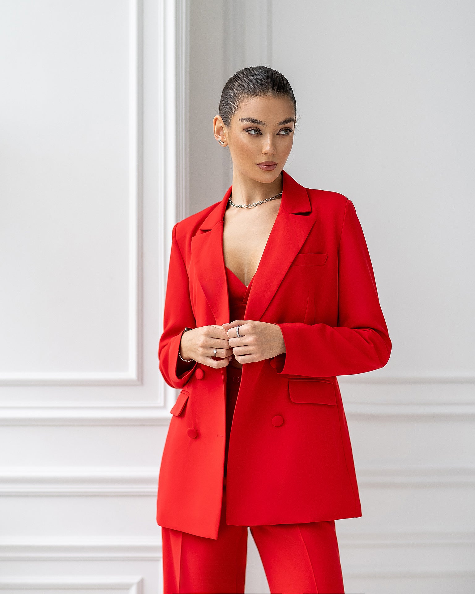 Red Double Breasted Suit 3-Piece
