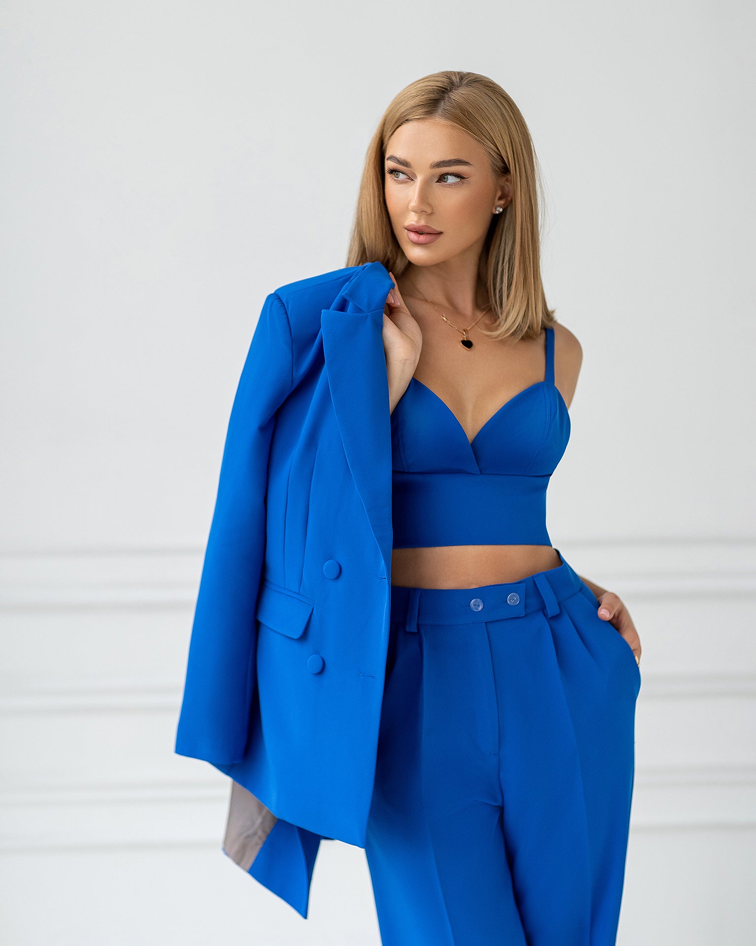 Blue Double Breasted Suit 3-Piece