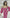ELAGIA Crimson Puffed Sleeve Midi Dress - side angle highlighting the structured puffed sleeves and fitted bodice