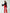 ELAGIA red high waist flared pants back view showing fit - 3 piece women's suit purple business suit women styling