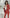 ELAGIA red business suit back view - tailored blazer and pants with shawl collar detailing for women