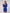 Blue Square Neck Long Sleeve Mini Dress - view 15 | ELAGIA