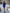 Blue Square Neck Long Sleeve Mini Dress - side view | ELAGIA