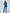 ELAGIA blue women's business suit complete styled outfit with matching blazer and pants professional look