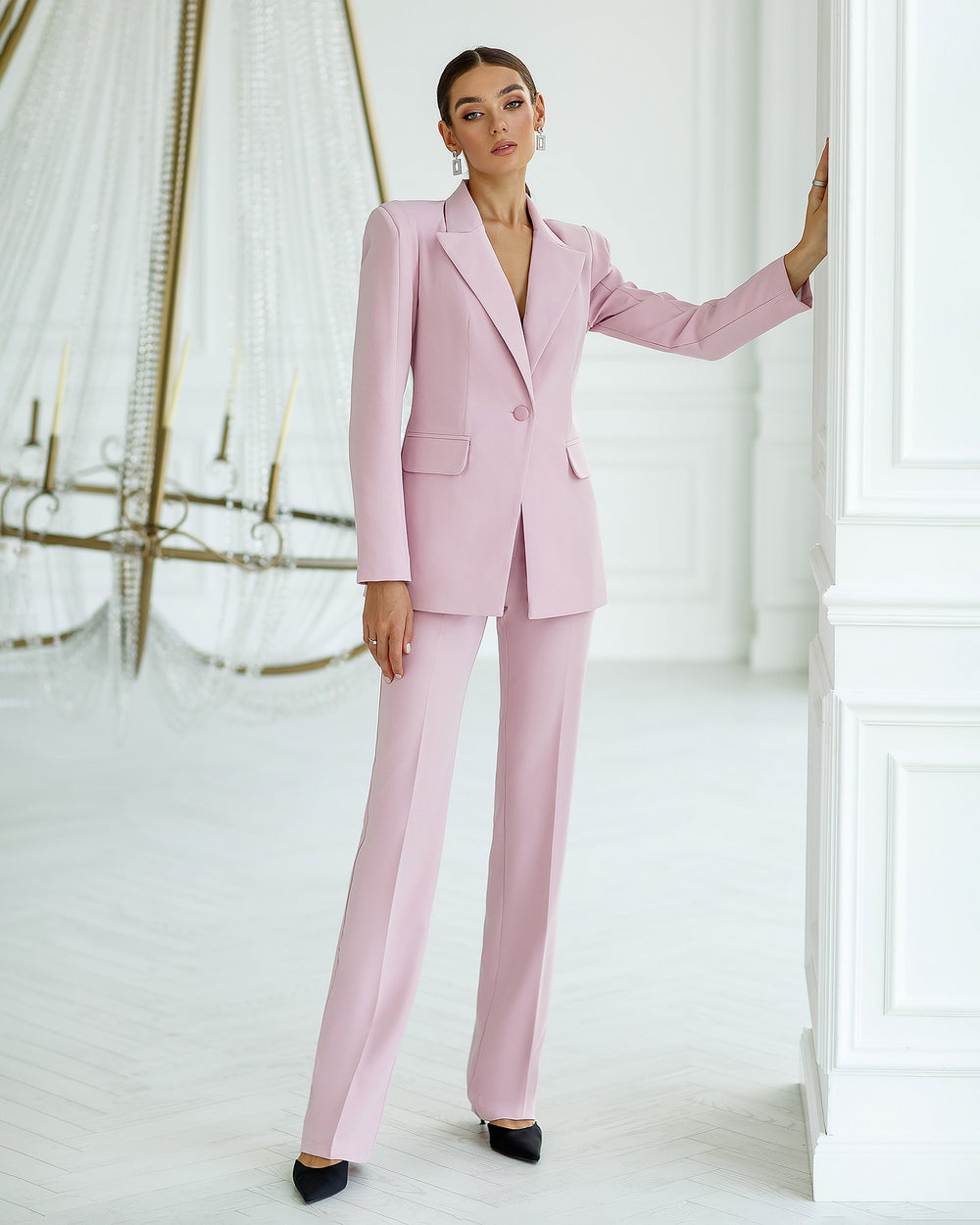 Dusty Pink Single-Breasted Suit 2-Piece
