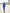 ELAGIA blue backless cut-out puff-sleeve midi dress styled look full body - purple business suit women style