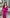 Fuchsia Satin Long Sleeve Maxi Dress