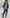 ELAGIA navy shawl lapel 2-piece women's business suit - front view with blazer and pants