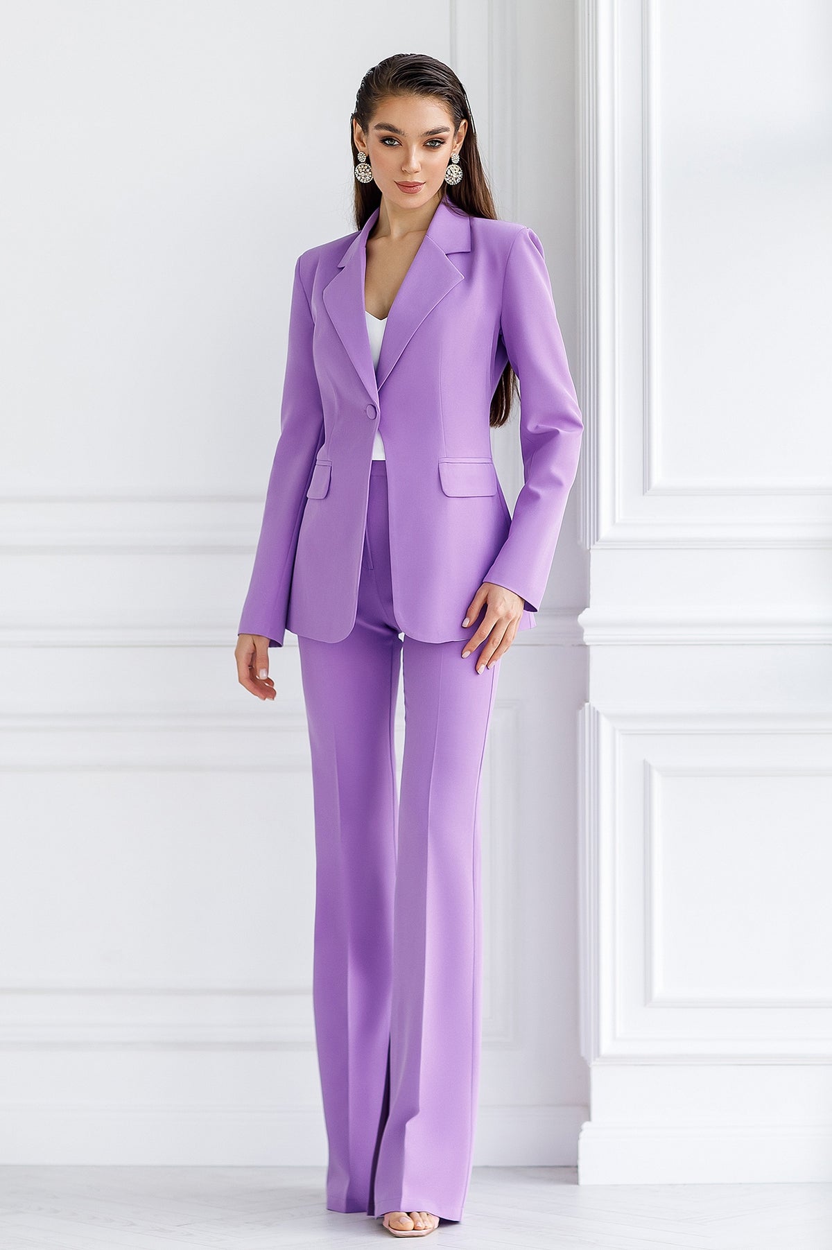 Lavender Single-Breasted Suit 2-Piece – ELAGIA