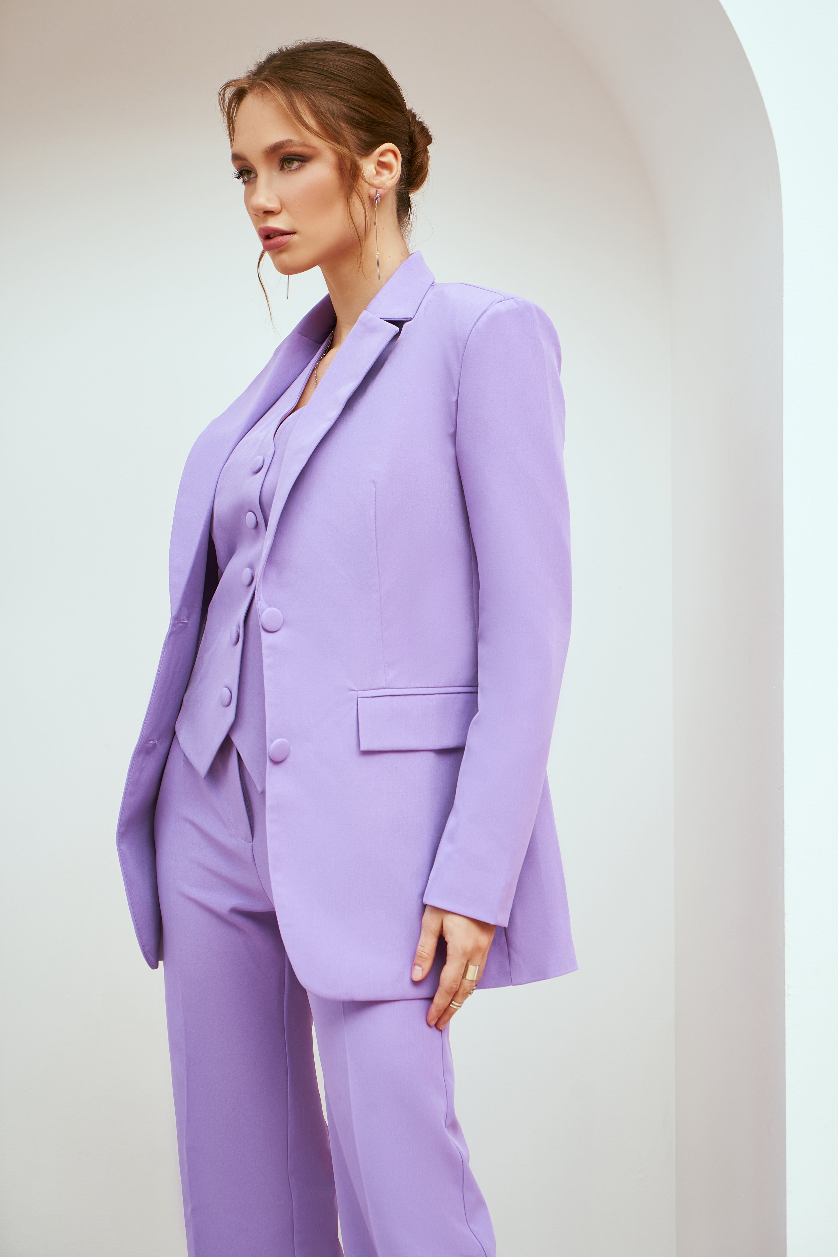 Purple Regular-Fit 3-Piece Suit