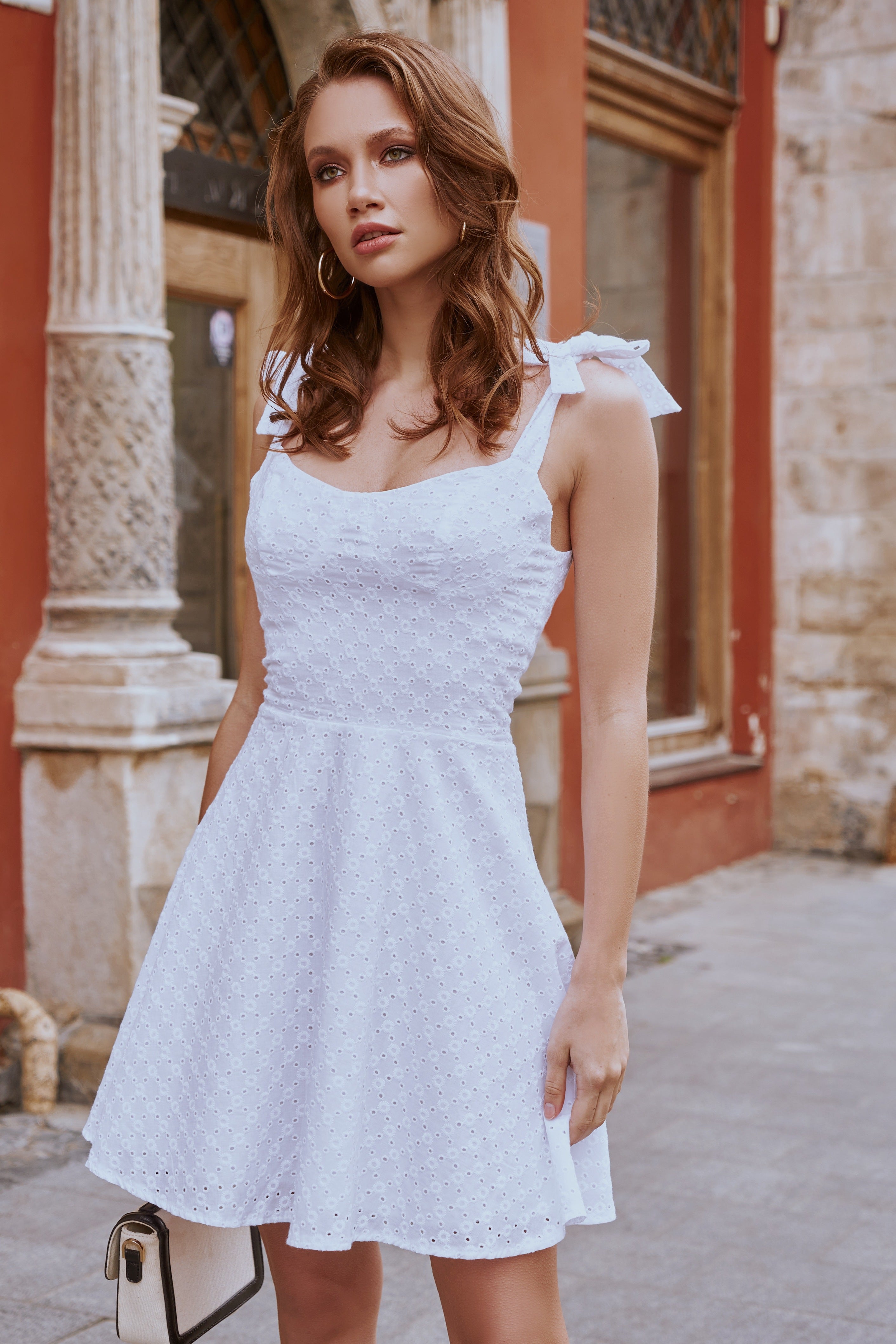 White Sleeveless Mini Dress