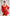 ELAGIA red backless puff sleeve mini dress full body styling shot - 3 piece women's suit influence in design