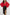 ELAGIA red puff sleeve v-neck blouse side angle showing dramatic sleeve detail - red suit womens collection