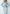 Sky-Blue Long Sleeve Midi Dress - close-up detail | ELAGIA