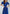 ELAGIA blue buttoned midi dress side angle view - 3 piece women's suit purple business suit women style