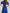 ELAGIA blue puff-sleeve dress detail of neckline and collar - 3 piece women's suit purple business suit women