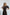 Black Buttoned Puff-Sleeve Midi Dress - back view | ELAGIA