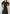 Black Buttoned Puff-Sleeve Midi Dress - close-up detail | ELAGIA