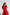 Red Buttoned Puff-Sleeve Midi Dress - back view | ELAGIA