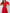 Red Buttoned Puff-Sleeve Midi Dress - close-up detail | ELAGIA