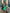 ELAGIA green puffed sleeve midi dress front view - 3 piece women's suit style professional workwear