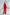 ELAGIA red belted 2-piece women's suit - close-up of double breasted button detail and lapels