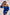 ELAGIA Electric Blue Puffed Sleeve Mini Prom Dress - side angle showing 3 piece women's suit silhouette