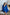 ELAGIA blue backless puff sleeve mini dress - close-up of sleeve detail, purple business suit women inspired design