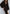 ELAGIA black puff sleeve dress side angle detail - sophisticated 3 piece women's suit option